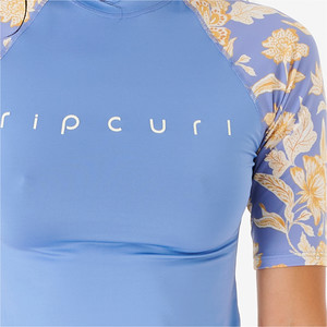 2023 Rip Curl Womens Oceans Together Short Sleeve Rash Vest 148WRV - Blue